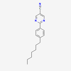 molecular formula C18H21N3 B8691778 2-(4-Heptylphenyl)pyrimidine-5-carbonitrile CAS No. 59855-47-9