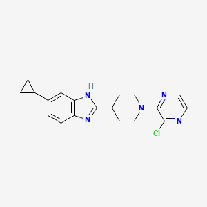 molecular formula C19H20ClN5 B8691800 2-[1-(3-chloro-pyrazin-2-yl)-piperidin-4-yl]-5-cyclopropyl-1H-benzoimidazole 