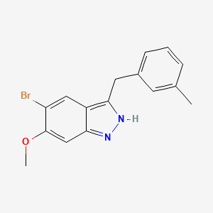 molecular formula C16H15BrN2O B8691861 5-bromo-6-methoxy-3-(3-methylbenzyl)-1H-indazole 