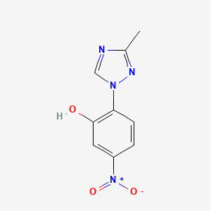 molecular formula C9H8N4O3 B8691931 2-(3-methyl-1H-1,2,4-triazol-1-yl)-5-nitrophenol 