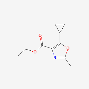 molecular formula C10H13NO3 B8692104 Ethyl 5-cyclopropyl-2-methyl-1,3-oxazole-4-carboxylate CAS No. 920023-42-3
