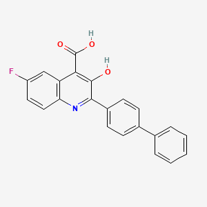 molecular formula C22H14FNO3 B8692225 2-([1,1'-Biphenyl]-4-yl)-6-fluoro-3-hydroxyquinoline-4-carboxylic acid CAS No. 122262-72-0