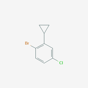 molecular formula C9H8BrCl B8692268 1-Bromo-4-chloro-2-cyclopropylbenzene 