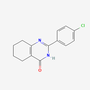 molecular formula C14H13ClN2O B8692279 2-(4-Chlorophenyl)4-hydroxy-5,6,7,8-tetrahydroquinazoline 