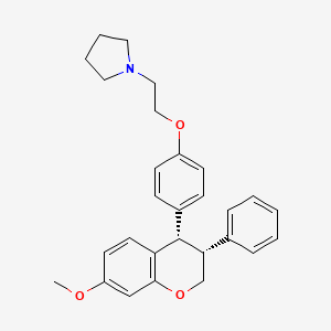 molecular formula C28H31NO3 B8692286 (Z)-1-(2-(4-(3,4-Dihydro-7-methoxy-3-phenyl-2H-1-benzopyran-4-yl)phenoxy)ethyl)pyrrolidine CAS No. 33382-06-8