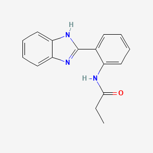 molecular formula C16H15N3O B8692290 N-[2-(1H-benzimidazol-2-yl)phenyl]propanamide CAS No. 176693-60-0