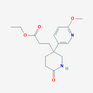 molecular formula C16H22N2O4 B8692298 Ethyl 3-[3-(6-methoxypyridin-3-yl)-6-oxopiperidin-3-yl]propanoate 