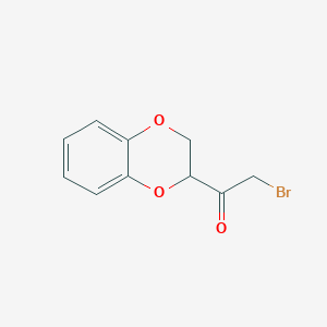 molecular formula C10H9BrO3 B086923 乙酮，2-溴-1-(2,3-二氢-1,4-苯并二氧杂环-2-基)- CAS No. 1014-18-2