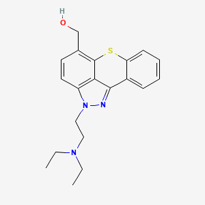 molecular formula C20H23N3OS B8692429 2H-(1)BENZOTHIOPYRANO(4,3,2-cd)INDAZOLE-5-METHANOL, 2-(2-(DIETHYLAMINO)ETHYL)- CAS No. 24167-38-2