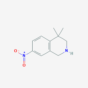 molecular formula C11H14N2O2 B8692529 4,4-Dimethyl-7-nitro-1,2,3,4-tetrahydroisoquinoline 