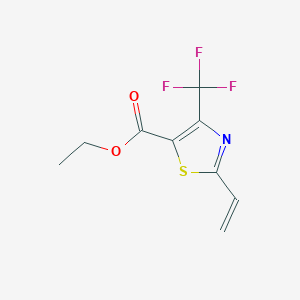 molecular formula C9H8F3NO2S B8692535 4-Trifluoromethyl-2-vinyl-thiazole-5-carboxylic acid ethyl ester CAS No. 724464-71-5