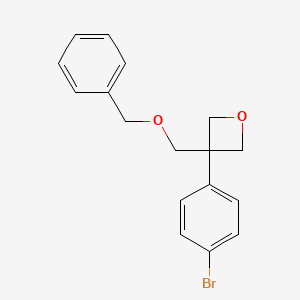 molecular formula C17H17BrO2 B8692590 3-((Benzyloxy)methyl)-3-(4-bromophenyl)oxetane 