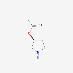 molecular formula C6H11NO2 B8692646 acetic acid (S)-pyrrolidin-3-yl ester 