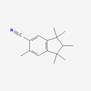 molecular formula C16H21N B8692725 1,1,2,3,3,6-Hexamethyl-5-cyanoindan CAS No. 63084-13-9