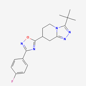 molecular formula C18H20FN5O B8692789 3-Tert-butyl-7-[3-(4-fluorophenyl)-1,2,4-oxadiazol-5-yl]-5,6,7,8-tetrahydro[1,2,4]triazolo[4,3-a]pyridine 