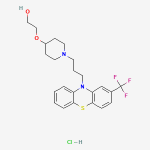 B8692856 Ethanol, 2-((1-(3-(2-(trifluoromethyl)-10H-phenothiazin-10-yl)propyl)-4-piperidinyl)oxy)-, monohydrochloride CAS No. 40255-57-0
