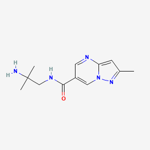 molecular formula C12H17N5O B8692860 N-(2-amino-2-methylpropyl)-2-methylpyrazolo[1,5-a]pyrimidine-6-carboxamide 