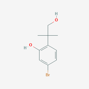 molecular formula C10H13BrO2 B8692867 5-Bromo-2-(1-hydroxy-2-methylpropan-2-yl)phenol 