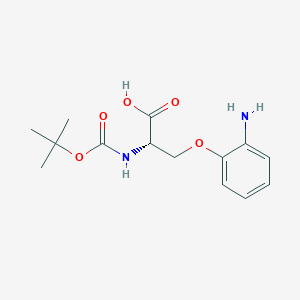 molecular formula C14H20N2O5 B8692972 (S)-3-(2-aminophenoxy)-2-((tert-butoxycarbonyl)amino)propanoic acid 