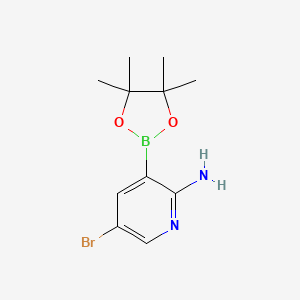 molecular formula C11H16BBrN2O2 B8693004 5-Bromo-3-(4,4,5,5-tetramethyl-1,3,2-dioxaborolan-2-yl)pyridin-2-amine 