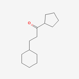 molecular formula C14H24O B8693025 3-Cyclohexyl-1-cyclopentyl-propan-1-one 