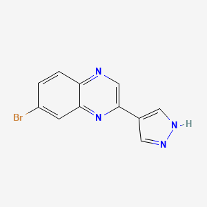 molecular formula C11H7BrN4 B8693100 7-bromo-2-(1H-pyrazol-4-yl)quinoxaline 