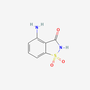 molecular formula C7H6N2O3S B8693112 4-Aminobenzo[d]isothiazol-3(2H)-one 1,1-dioxide 