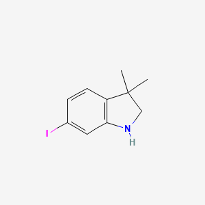 molecular formula C10H12IN B8693124 6-Iodo-3,3-dimethylindoline 