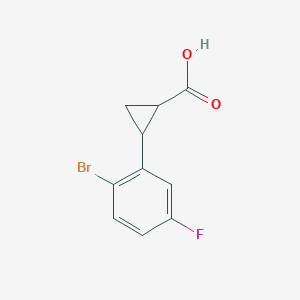 molecular formula C10H8BrFO2 B8693205 2-(2-Bromo-5-fluorophenyl)cyclopropanecarboxylic acid 
