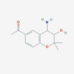 molecular formula C13H17NO3 B8693220 1-(4-Amino-3-hydroxy-2,2-dimethylchroman-6-yl)ethan-1-one 