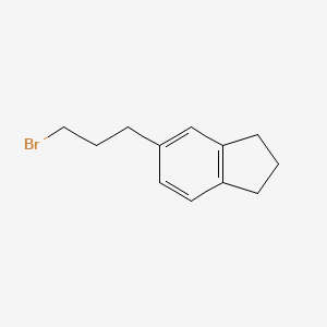 molecular formula C12H15Br B8693239 5-(3-Bromopropyl)indan CAS No. 56635-79-1