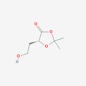 molecular formula C7H12O4 B8693254 (R)-5-(2-Hydroxyethyl)-2,2-dimethyl-1,3-dioxolan-4-one 