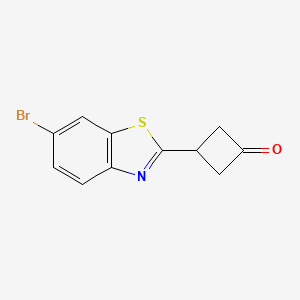 molecular formula C11H8BrNOS B8693255 3-(6-Bromobenzothiazol-2-yl)cyclobutanone 