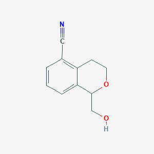 molecular formula C11H11NO2 B8693438 1-(hydroxymethyl)-3,4-dihydro-1H-isochromene-5-carbonitrile 