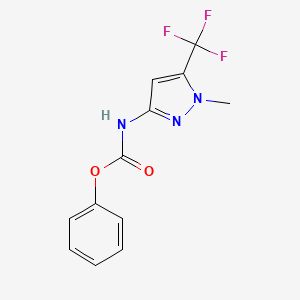 molecular formula C12H10F3N3O2 B8693507 phenyl 1-methyl-5-(trifluoromethyl)-1H-pyrazol-3-ylcarbamate 