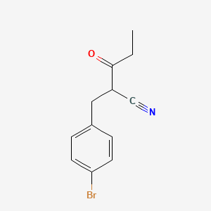 molecular formula C12H12BrNO B8693519 2-(4-Bromobenzyl)-3-oxopentanenitrile 