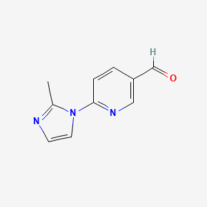 molecular formula C10H9N3O B8693629 6-(2-Methyl-1H-imidazol-1-YL)pyridine-3-carbaldehyde 