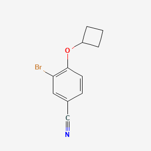 molecular formula C11H10BrNO B8693674 3-Bromo-4-cyclobutoxybenzonitrile 