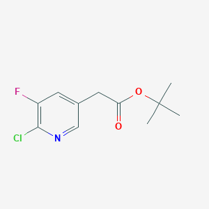 molecular formula C11H13ClFNO2 B8693775 Tert-butyl 2-(6-chloro-5-fluoropyridin-3-yl)acetate 