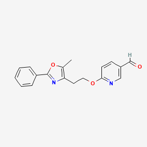 molecular formula C18H16N2O3 B8693841 6-[2-(5-Methyl-2-phenyl-1,3-oxazol-4-yl)ethoxy]pyridine-3-carbaldehyde CAS No. 157169-61-4