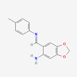 molecular formula C15H14N2O2 B8693852 N-(4-Methylphenyl)-6-amino-1,3-benzodioxole-5-methaneimine CAS No. 6639-66-3