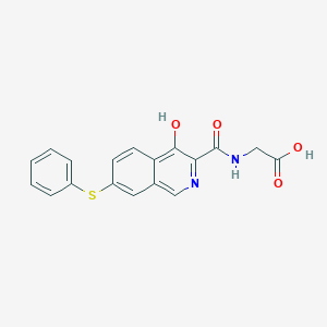 B8693857 Glycine, N-[[4-hydroxy-7-(phenylthio)-3-isoquinolinyl]carbonyl]- CAS No. 804476-94-6