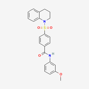 molecular formula C23H22N2O4S B8693890 4-(3,4-dihydroquinolin-1(2H)-ylsulfonyl)-N-(3-methoxyphenyl)benzamide 