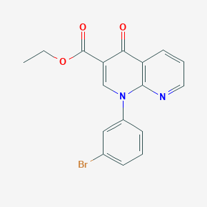 molecular formula C17H13BrN2O3 B8693972 Ethyl 1-(3-bromophenyl)-4-oxo-1,4-dihydro-1,8-naphthyridine-3-carboxylate CAS No. 477251-77-7