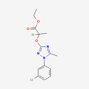 Propanoic acid, 2-((1-(3-chlorophenyl)-5-methyl-1H-1,2,4-triazol-3-yl)oxy)-, ethyl ester