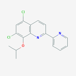 molecular formula C17H14Cl2N2O B8694005 5,7-Dichloro-8-isopropoxy-2-(2-pyridyl)quinoline CAS No. 648897-19-2