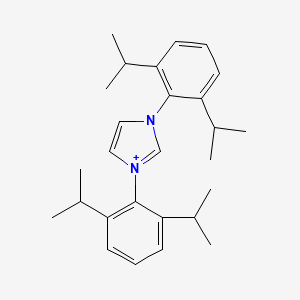 molecular formula C27H37N2+ B8694048 1,3-Bis(2,6-diisopropylphenyl)-1H-imidazole-1-ium 