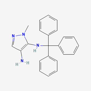 molecular formula C23H22N4 B8694223 1-methyl-N5-trityl-1H-pyrazole-4,5-diamine 
