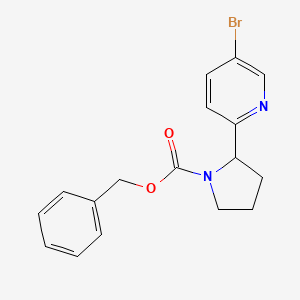 molecular formula C17H17BrN2O2 B8694244 Benzyl 2-(5-bromopyridin-2-yl)pyrrolidine-1-carboxylate 