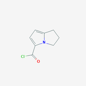 molecular formula C8H8ClNO B8694257 2,3-dihydro-1H-pyrrolizine-5-carbonyl chloride CAS No. 99929-57-4